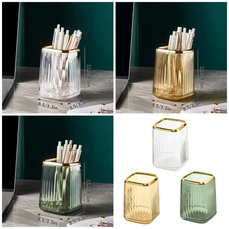 Luxury Makeup Organizers Desktop Cosmetic Brush Storage Box Office Pen Holder