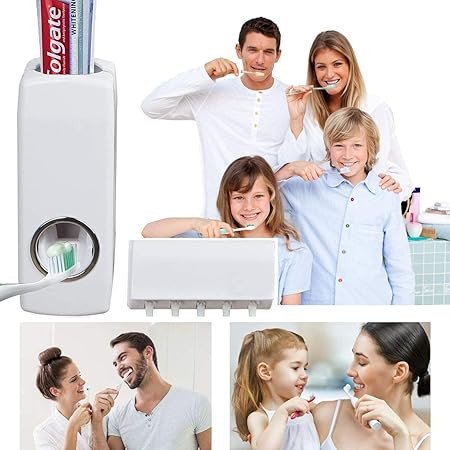 Automatic Toothpaste Dispenser With Brush Holder